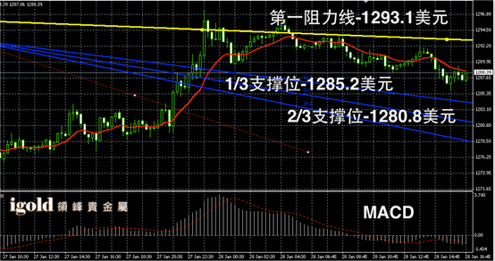 1月28日黄金走势图