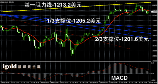 2月25日黄金走势图