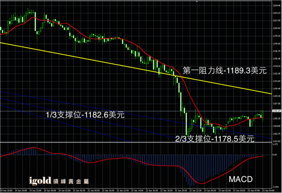 6月23日黄金走势图