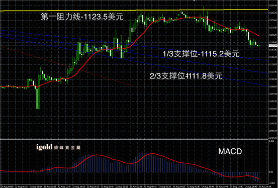 8月13日黄金走势图