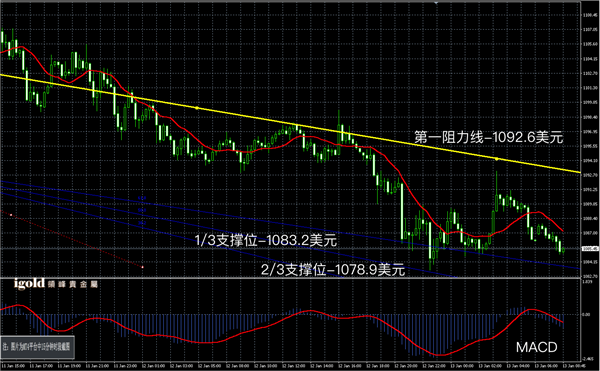 1月13日黄金走势图