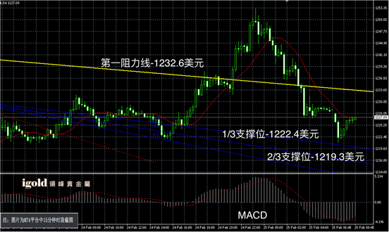 2月25日黄金走势图